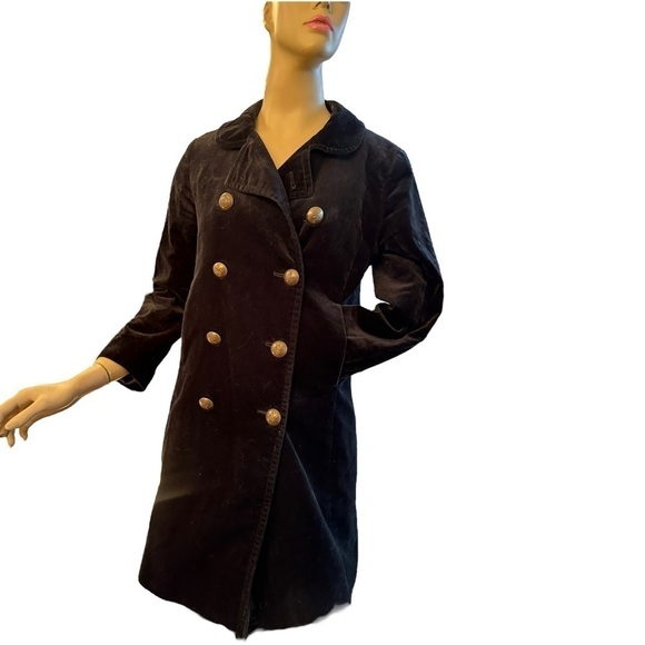 J. Crew Y2K Velvet Military Style Pea Coat - Picture 2 of 9